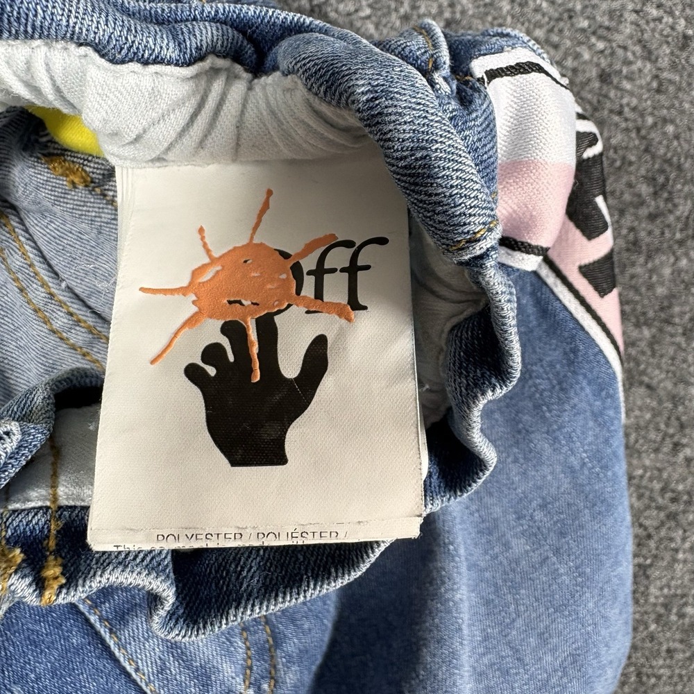 $623 Off White Kids Girl's Blue Logo-Stripe‎ Denim Skirt Size 6 - Picture 7 of 13